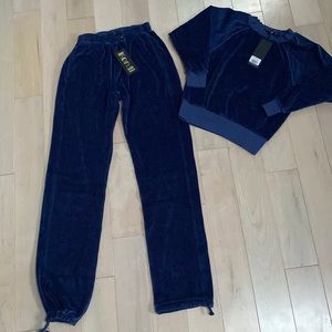 Suzi Kondi Navy Velour Track Pants